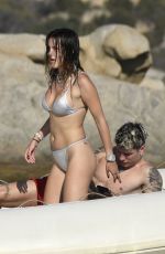 BELLA THORNE in Bikini and Beanjamin Mascolo at a Boat in Sardinia 08/21/2019
