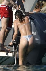 BELLA THORNE in Bikini and Beanjamin Mascolo at a Boat in Sardinia 08/21/2019