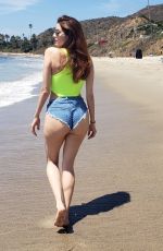 BLANCA BLANCO in Swimsuit and Daisy Duke on the Beach in Malibu 08/19/2019