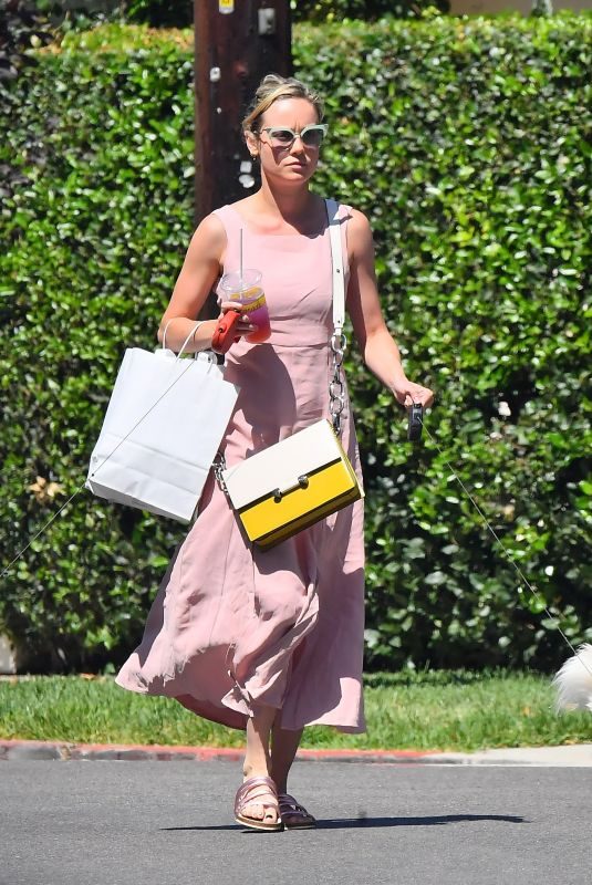 BRIE LARSON Out with Her Dogs in West Hollywood 08/12/2019