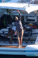 CAMERON DIAZ in Swimsuit at a Yacht in Saint Tropez 08/08/2019
