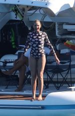 CAMERON DIAZ in Swimsuit at a Yacht in Saint Tropez 08/08/2019