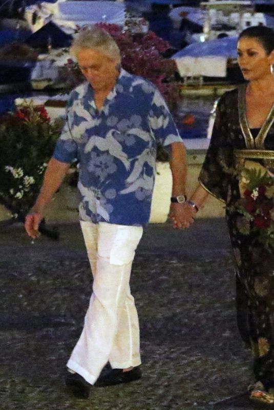CATHERINE ZETA JONES and Michael Douglas Out in Italy 07/31/2019