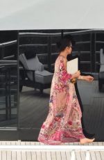 CATHERINE ZETA JONES at a Yacht in Portofino 07/30/2019