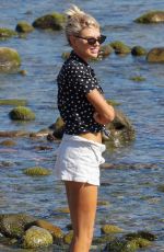 CHARLOTTE MCKINNEY on the Beach in Malibu 08/18/2019