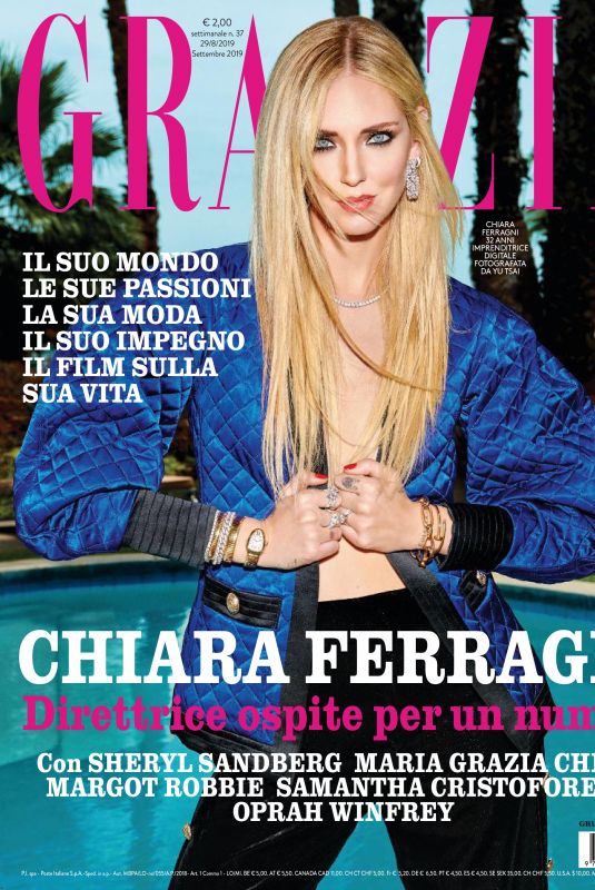 CHIARA FERRAGNI in Grazia Magazine, Italy August 2019