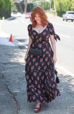 CHRISTINA HENDRICKS Arrives at Instyle Day of Indulgence Party in Brentwood 08/11/2019