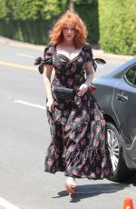 CHRISTINA HENDRICKS Arrives at Instyle Day of Indulgence Party in Brentwood 08/11/2019