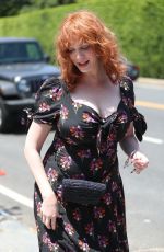 CHRISTINA HENDRICKS Arrives at Instyle Day of Indulgence Party in Brentwood 08/11/2019