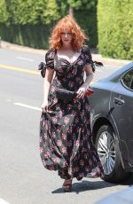 CHRISTINA HENDRICKS Arrives at Instyle Day of Indulgence Party in Brentwood 08/11/2019