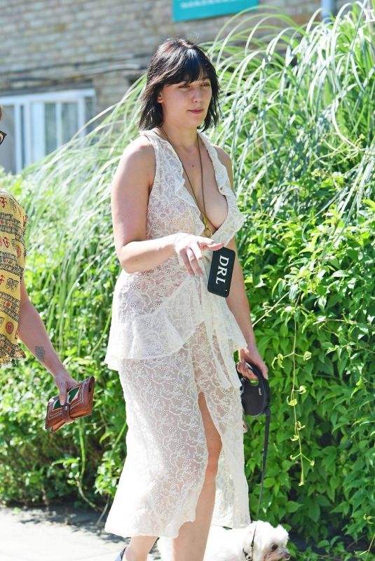 DAISY LOWE Out with her Dog in London 08/26/2019