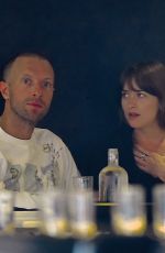 DAKOTA JOHNSON and Chris Martin at Double Zero Restaurant in New York 08/27/2019