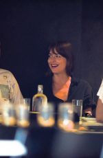 DAKOTA JOHNSON and Chris Martin at Double Zero Restaurant in New York 08/27/2019