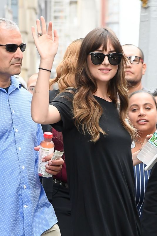 DAKOTA JOHNSON Leaves AOL Build in New York 08/07/2019