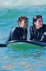 DUA LIPA and Anwar Hadidi Suurfing in Malibu 08/23/2019