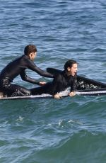 DUA LIPA and Anwar Hadidi Suurfing in Malibu 08/23/2019