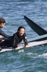 DUA LIPA and Anwar Hadidi Suurfing in Malibu 08/23/2019