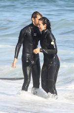 DUA LIPA and Anwar Hadidi Suurfing in Malibu 08/23/2019