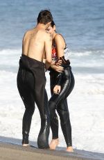 DUA LIPA and Anwar Hadidi Suurfing in Malibu 08/23/2019