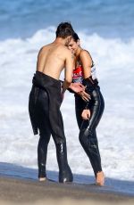 DUA LIPA and Anwar Hadidi Suurfing in Malibu 08/23/2019