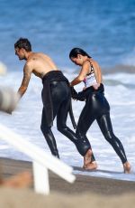 DUA LIPA in Swimsuit and Anwar Hadid on the Beach in Malibu 08/23/2019