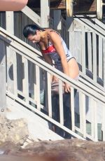 DUA LIPA in Swimsuit and Anwar Hadid on the Beach in Malibu 08/23/2019