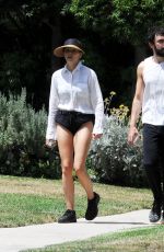 ELIZABETH OLSEN and Robbie Arnett in Out in Los Angeles 08/05/2019