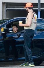 ELIZABETH OLSEN and Robbie Arnett Out for Coffee in Studio City 08/07/2019