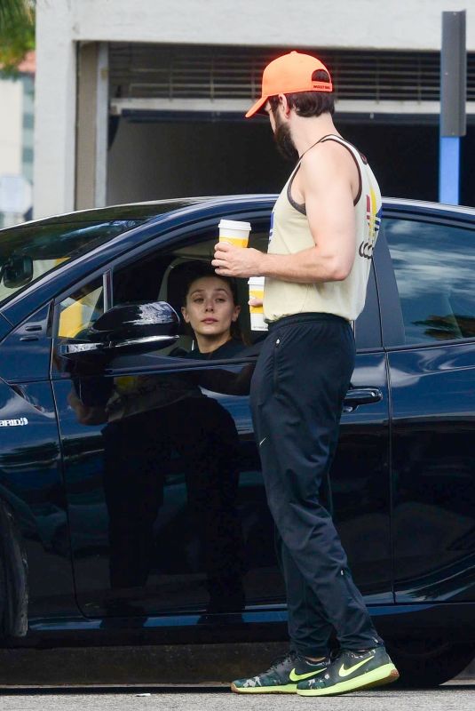 ELIZABETH OLSEN and Robbie Arnett Out for Coffee in Studio City 08/07/2019