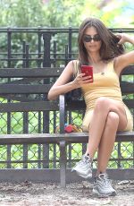 EMILY RATAJKOWSKI Out with Her Dog in New York 08/02/2019