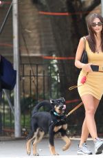 EMILY RATAJKOWSKI Out with Her Dog in New York 08/02/2019