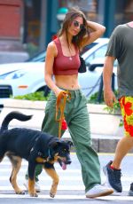 EMILY RATAJKOWSKI Out with Her Dog in New York 08/17/2019