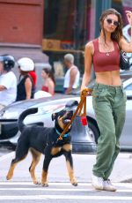 EMILY RATAJKOWSKI Out with Her Dog in New York 08/17/2019