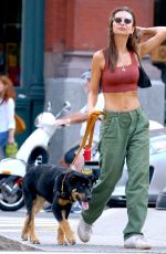 EMILY RATAJKOWSKI Out with Her Dog in New York 08/17/2019