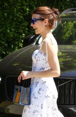 EMMA ROBERTS Heading to Instyle Day of Indulgence Party in Brentwood 08/11/2019