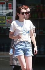 EMMA ROBERTS in Denim Cutoff Out in Los Feliz 08/04/2019