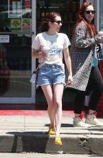 EMMA ROBERTS in Denim Cutoff Out in Los Feliz 08/04/2019