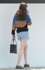 EMMA ROBERTS in Denim Shorts Out in Los Feliz 08/07/2019