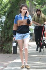 EMMA ROBERTS in Denim Shorts Out in Los Feliz 08/07/2019