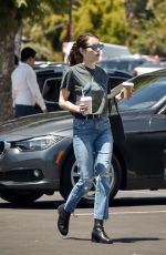 EMMA ROBERTS in Jeans Out for Coffee in Los Angeles 08/14/2019