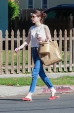 EMMA ROBERTS Leaves Oaks Gourmet in Los Angeles 08/06/2019