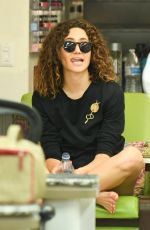 EMMY ROSSUM at a Nails Salon in Beverly Hills 08/10/2019
