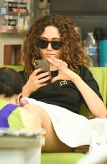 EMMY ROSSUM at a Nails Salon in Beverly Hills 08/10/2019