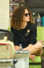 EMMY ROSSUM at a Nails Salon in Beverly Hills 08/10/2019