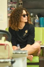 EMMY ROSSUM at a Nails Salon in Beverly Hills 08/10/2019