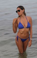 EVA MARCELA in Blue Bikini at a Beach in Miami 08/04/2019