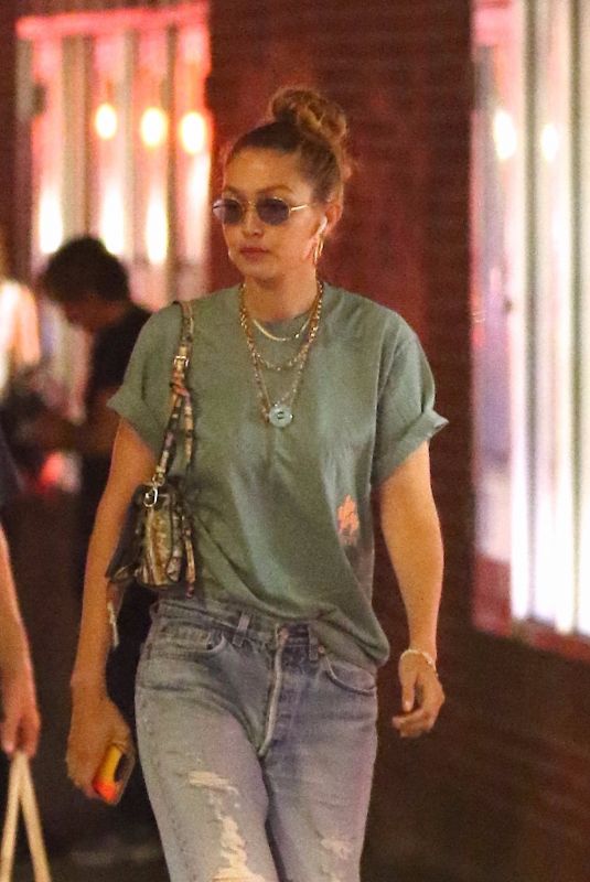 GIGI HADID Night Out in New York 08/13/2019