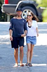 GWYNETH PLALTROW, DAKOTA JOHNSON, Brad Falchuk and Chris Martin at a Beach in The Hamptons 08/05/2019