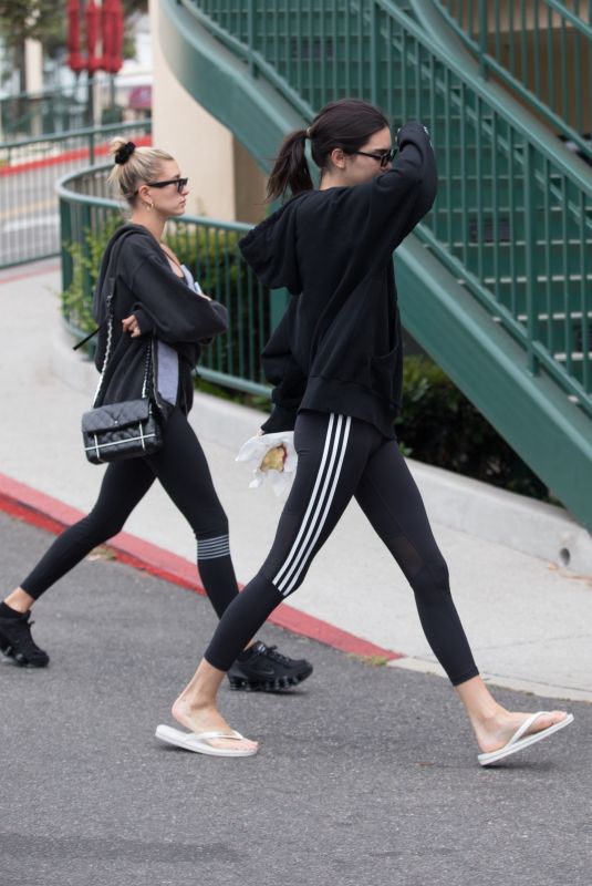 HAILEY BIEBER and KENDALLE JENNER Heading to Pilates Class in West Hollywood 08/19/2019