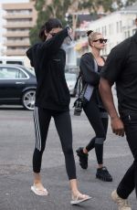 HAILEY BIEBER and KENDALLE JENNER Heading to Pilates Class in West Hollywood 08/19/2019